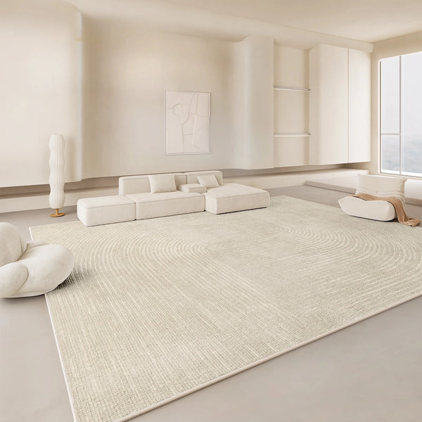 Minimalist Beige Striped Large Rugs